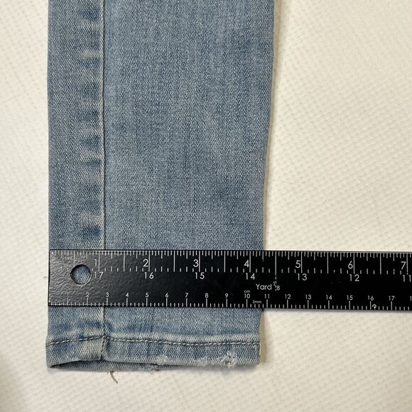 American Eagle 00 Hi Rise Jegging 360 Super Stretch Destroyed Denim Jeans 23x28 - Picture 6 of 16
